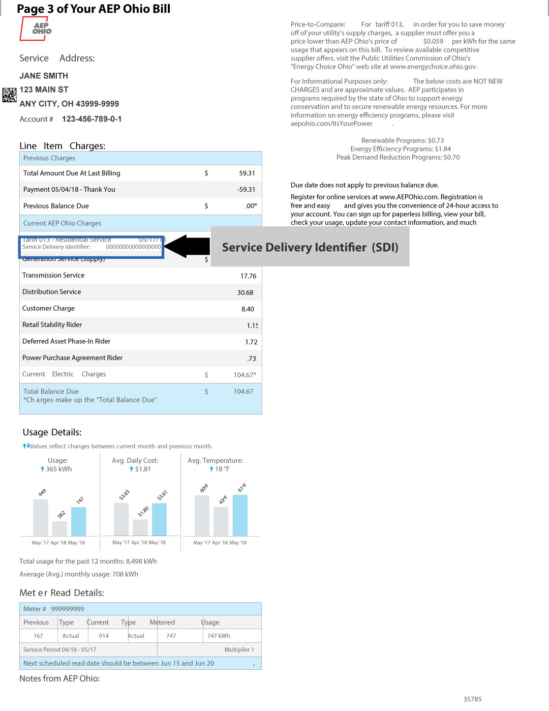 AEP Ohio Sample Bill Page 2