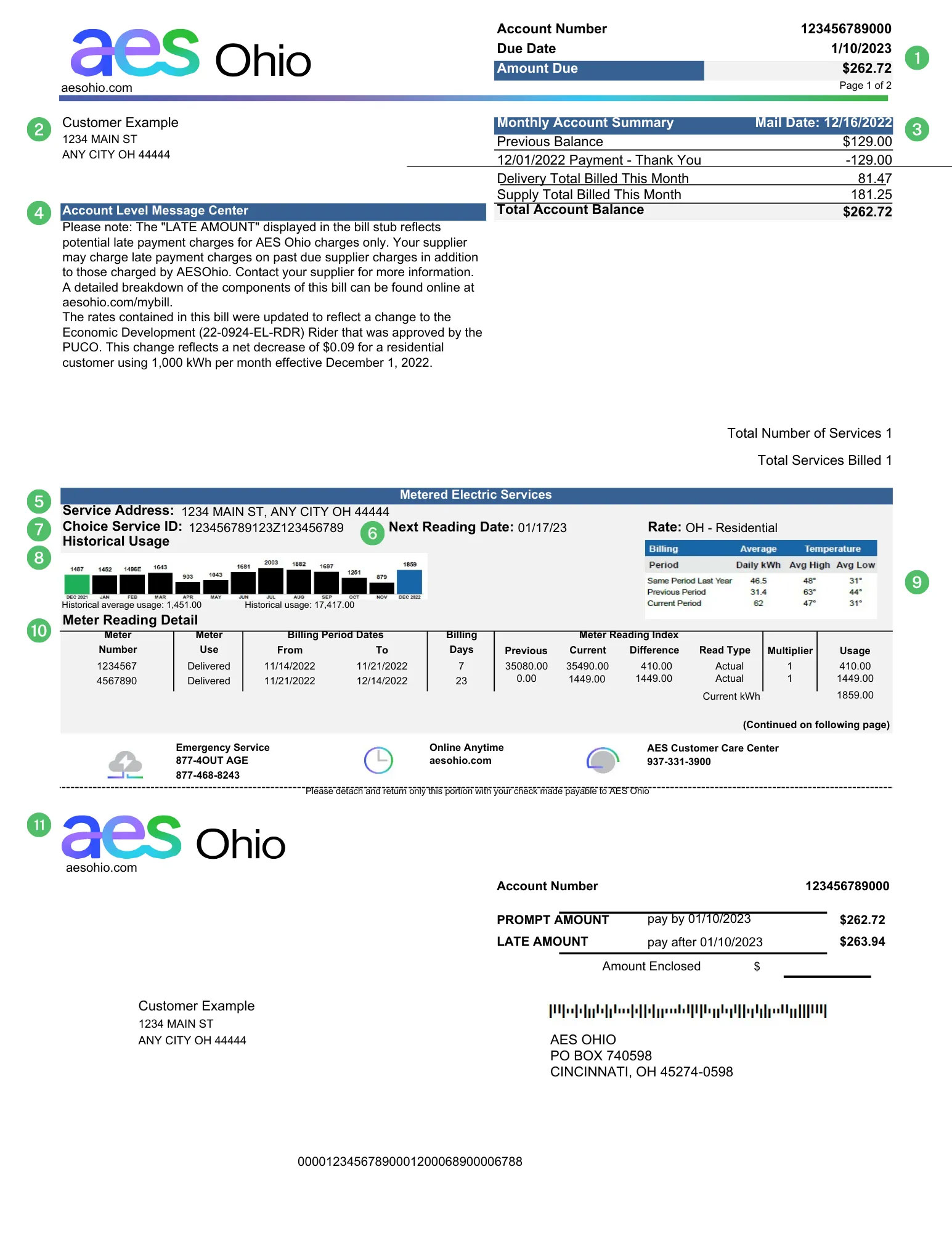 AES Sample Bill Page 1