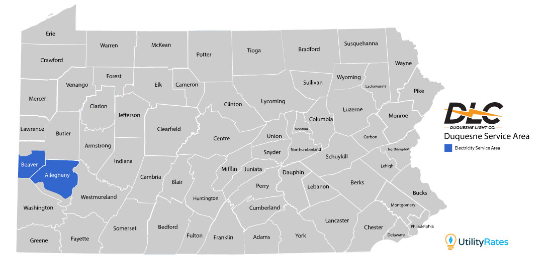 Duquesne Light Company service area map