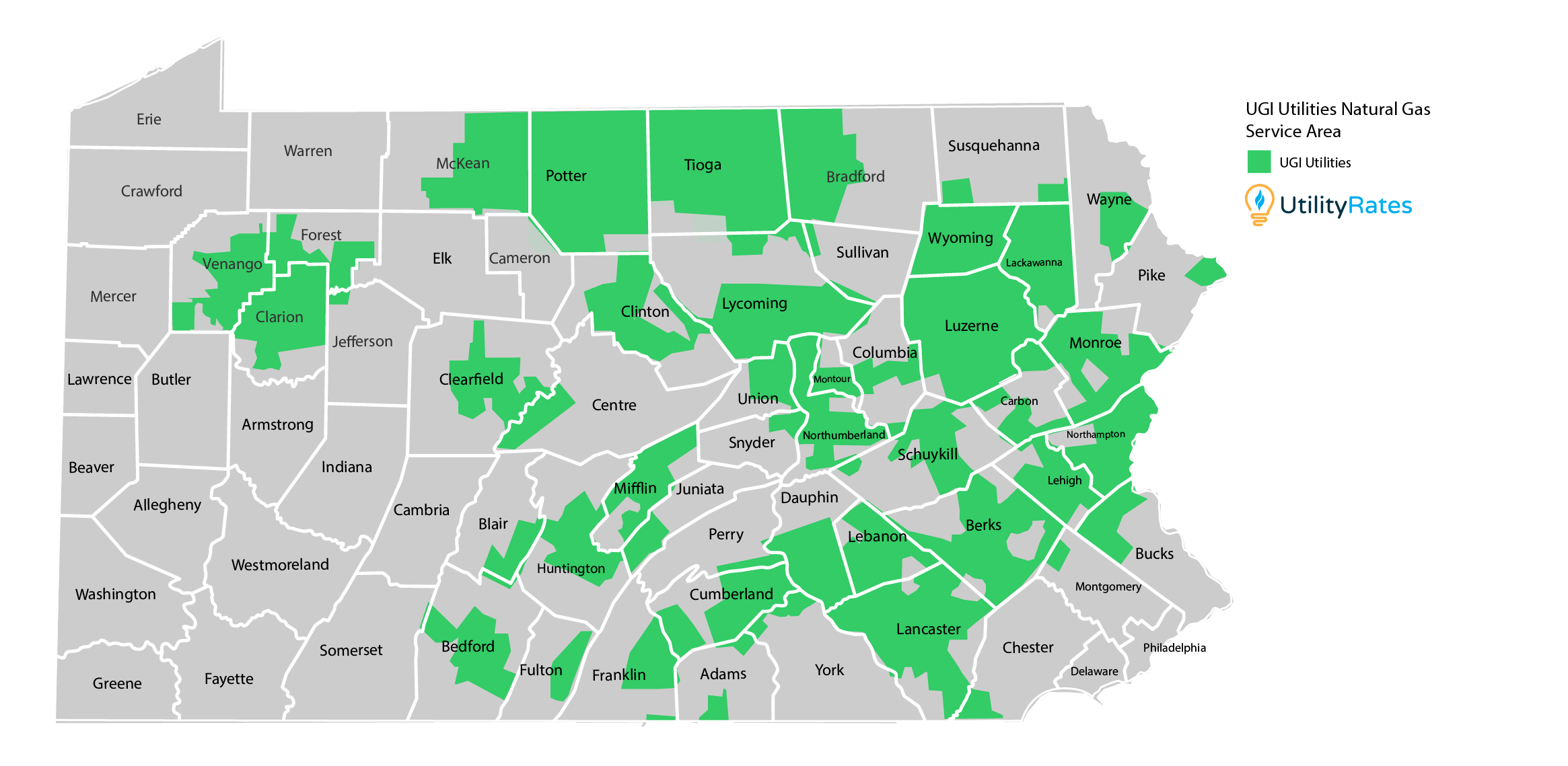 UGI Utilities service area map