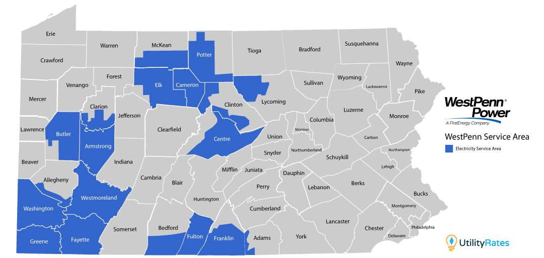 West Penn service area map