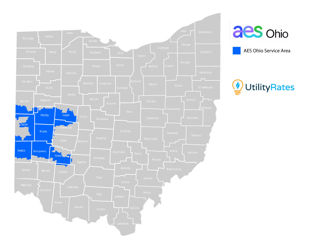 AES (Dayton Power and Light) service area map